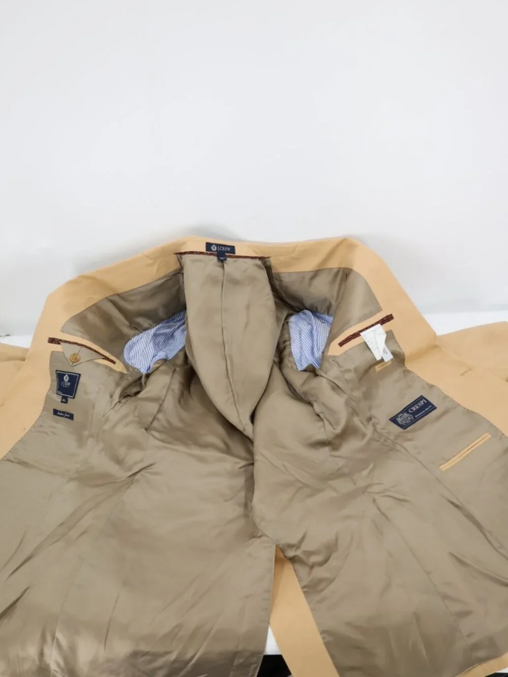 J Crew Sport Coat Mens 40L Ludlow Jacket Crespi Single Breasted Two Button Beige